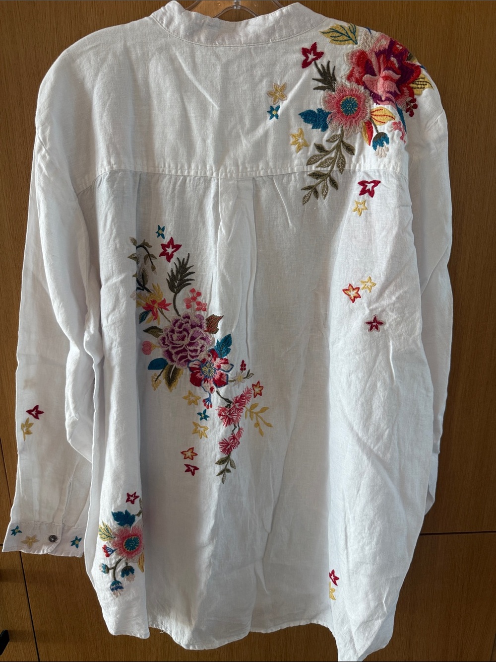 Johnny Was Amara Floral Embroidered Mandarin Collar Long sleeve Shirt Size 1X - Picture 9 of 13